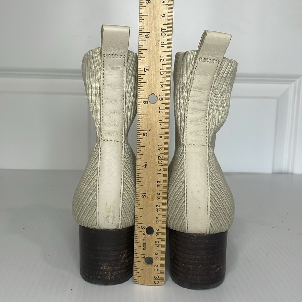 Everlane The Glove Boots Size 7.5 Bone Cream Stacked Heel - Picture 11 of 14